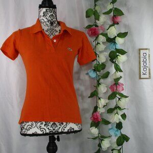 LACOSTE ORANGE SHORT SLEEVE TOP SIZE 36
